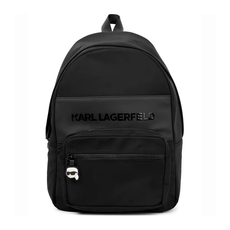 Backpack with metallic logo