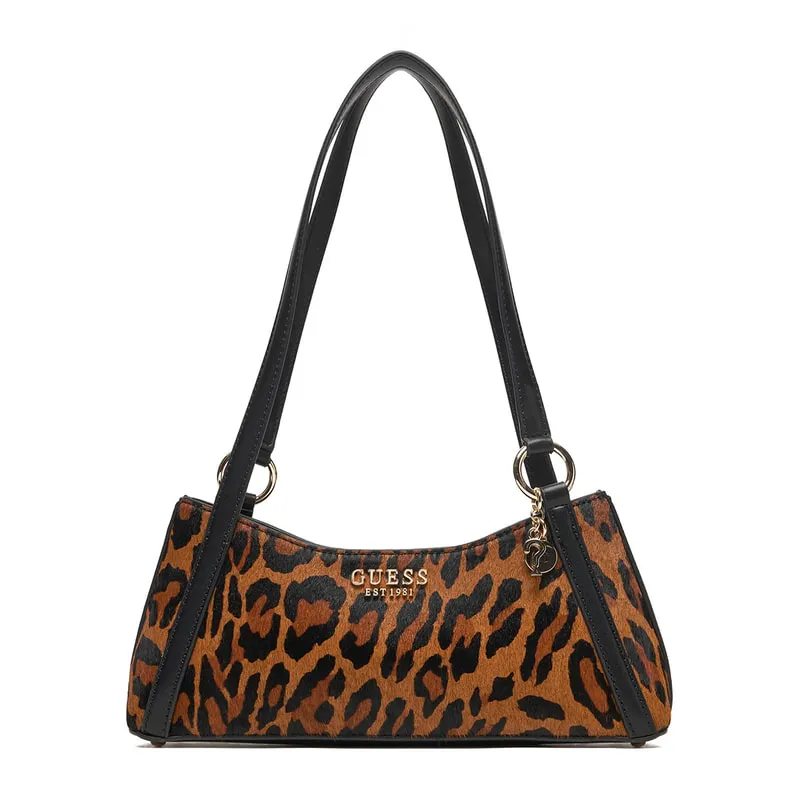 Leopard leather shoulder bag