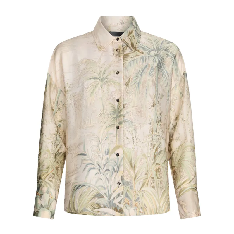Shirt with tropical pattern