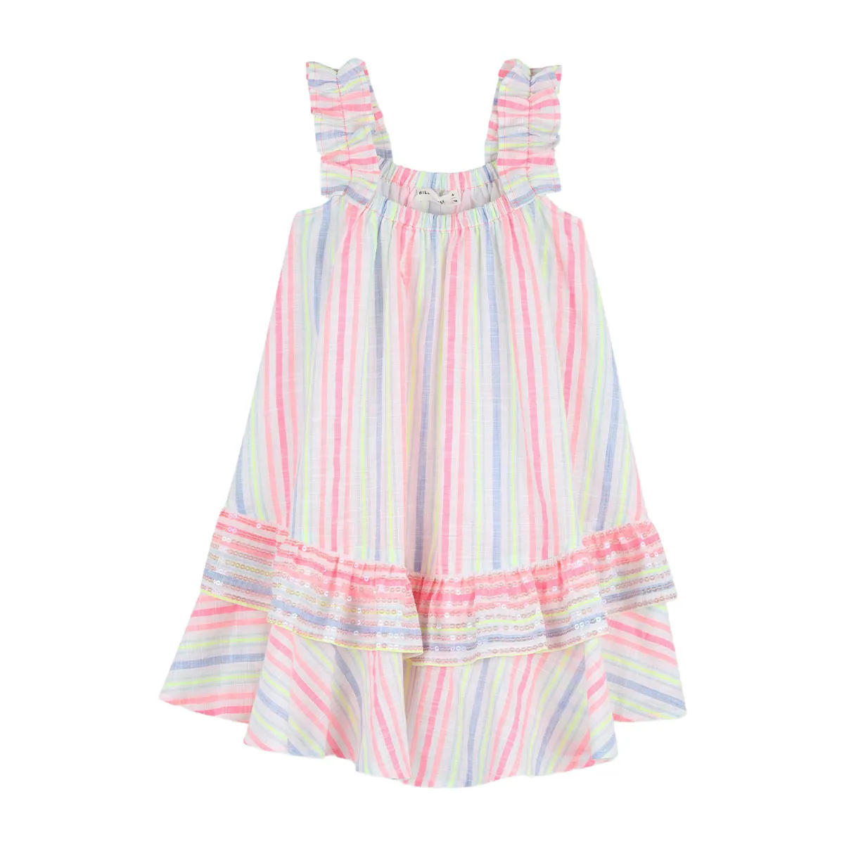 Striped dress with ruffles
