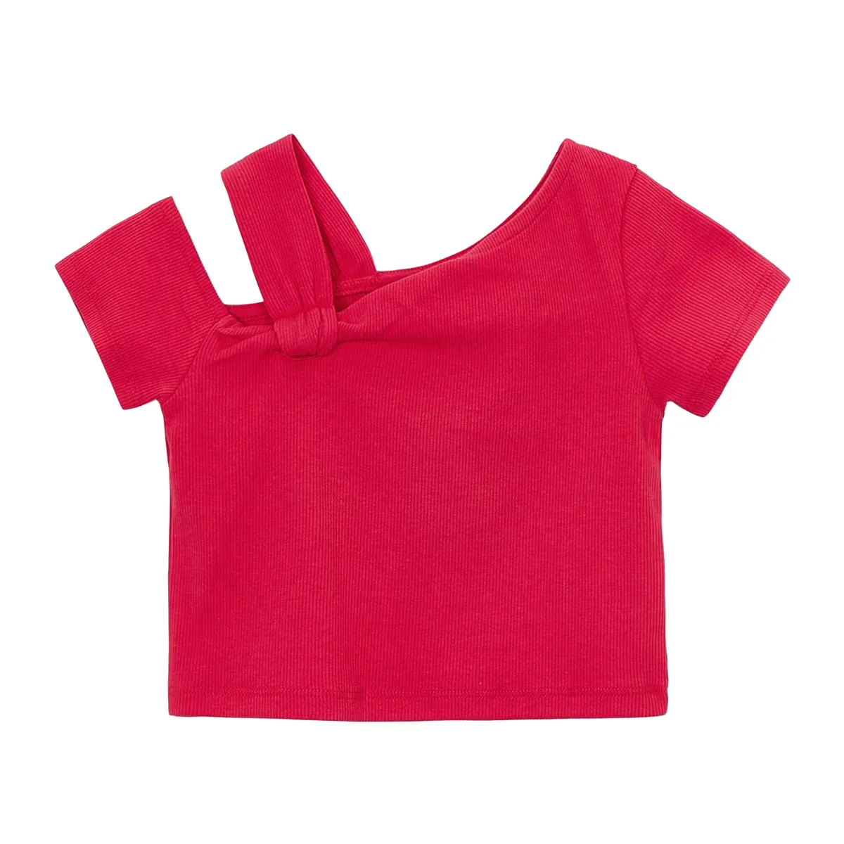 Kid's blouse with asymmetric neckline