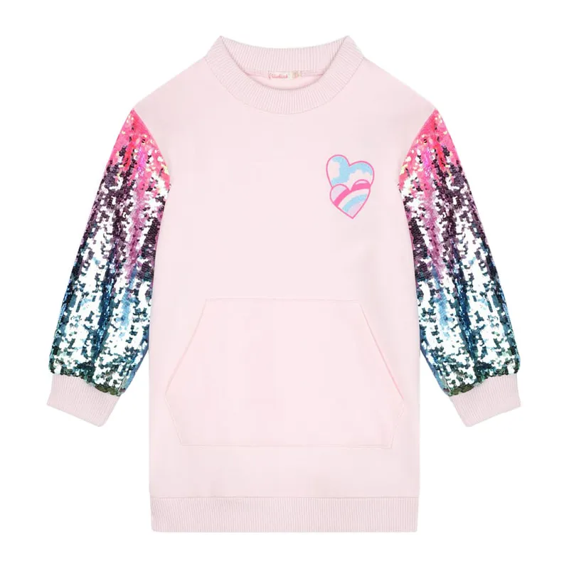 Dress with sequins on the sleeves