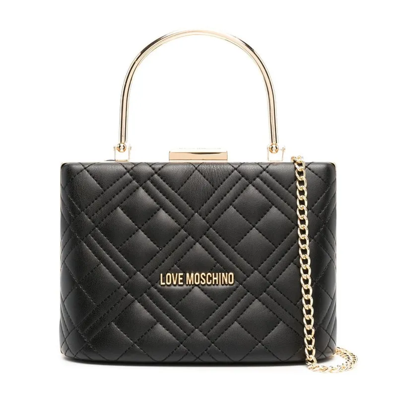Quilted metallic mini tote bag