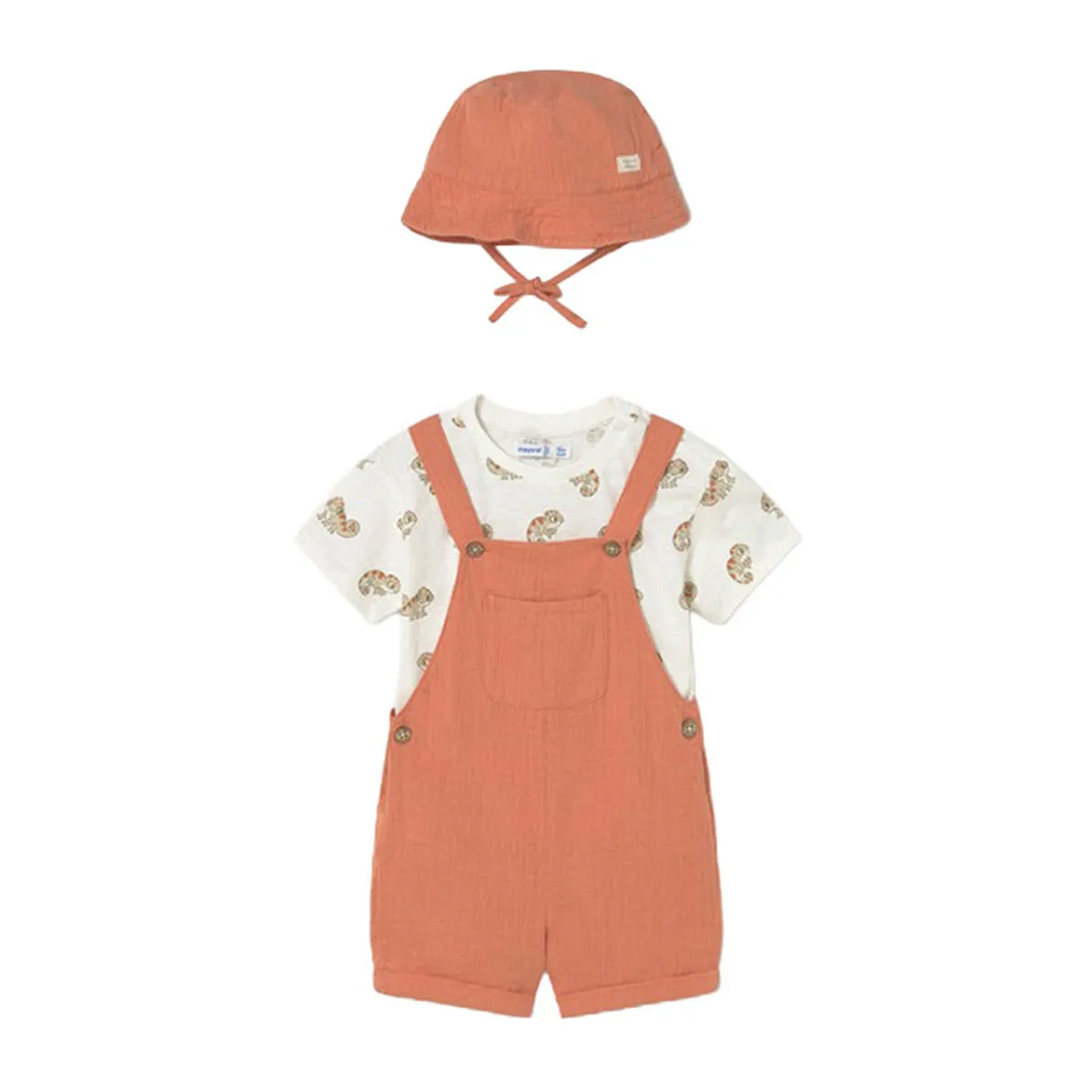 Overalls, blouse and hat set
