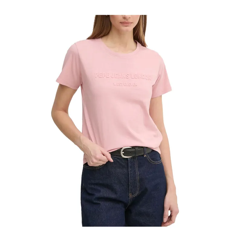 T-shirt with embossed logo