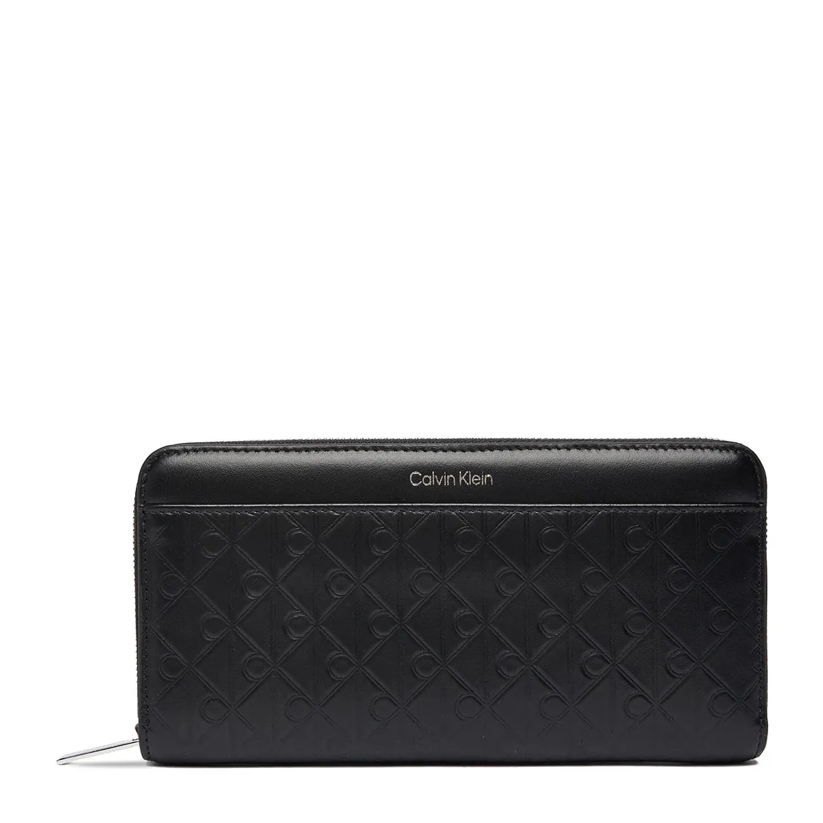 Leather wallet with embossed logo
