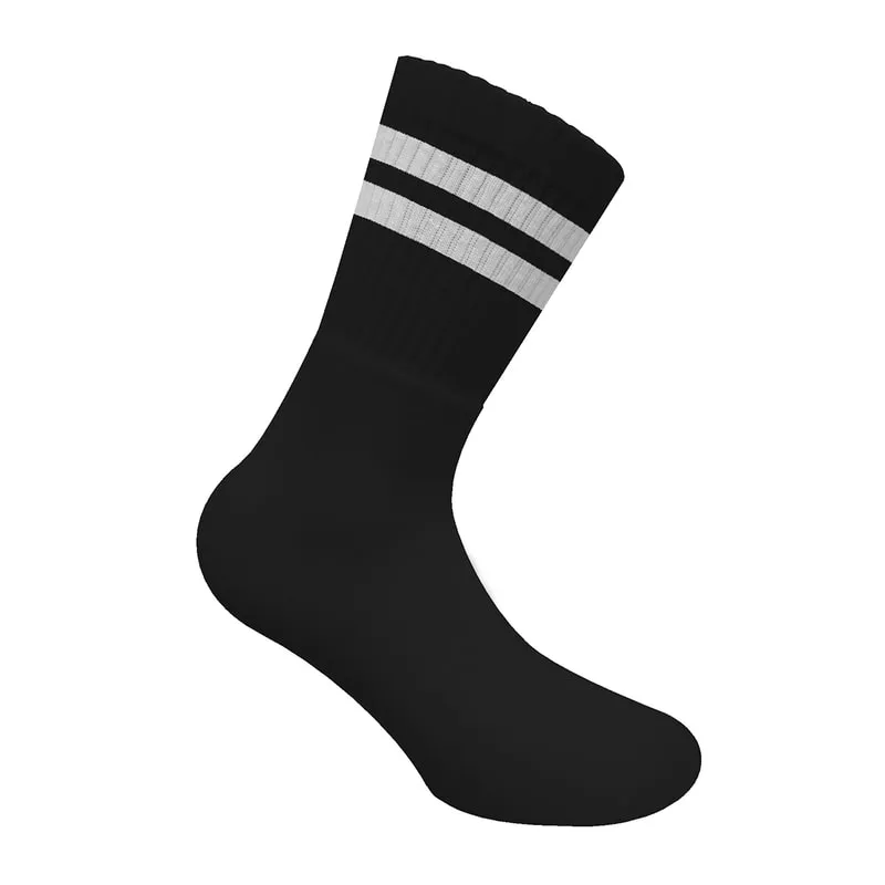 Cotton crew sports socks with stripes