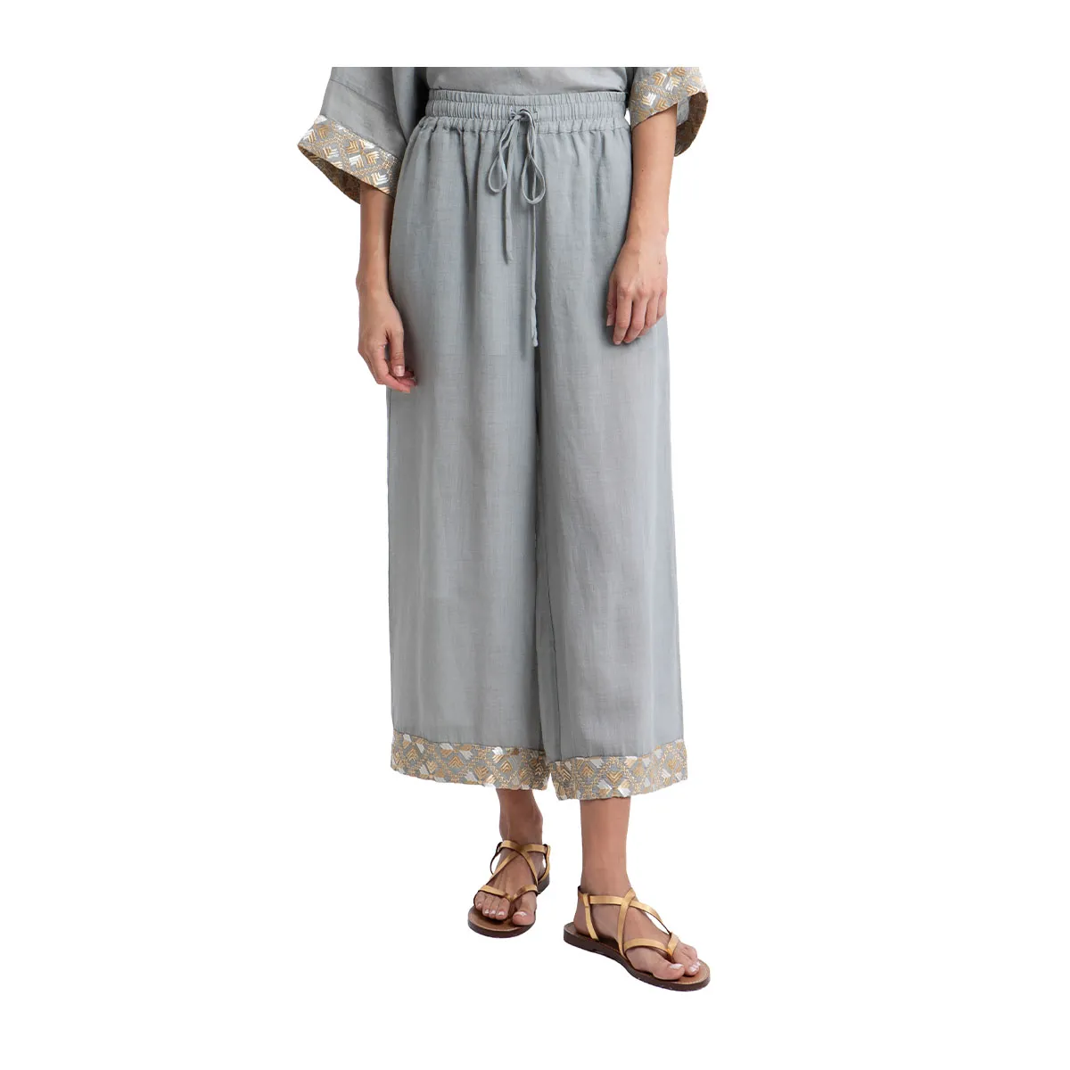 Embroidered detail trousers