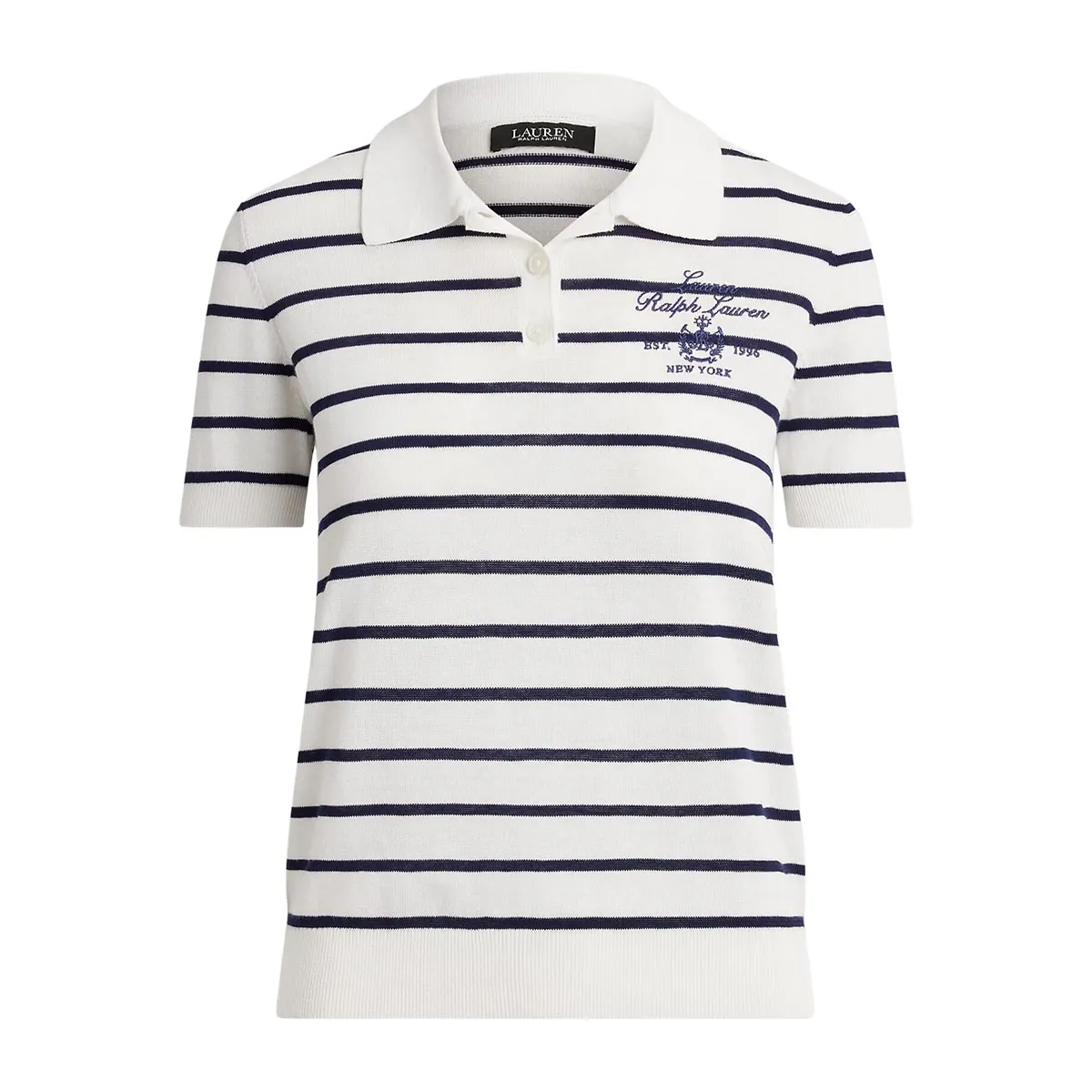 Women's striped polo shirt