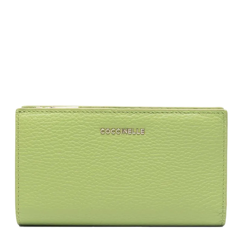 Wallet with metal logo