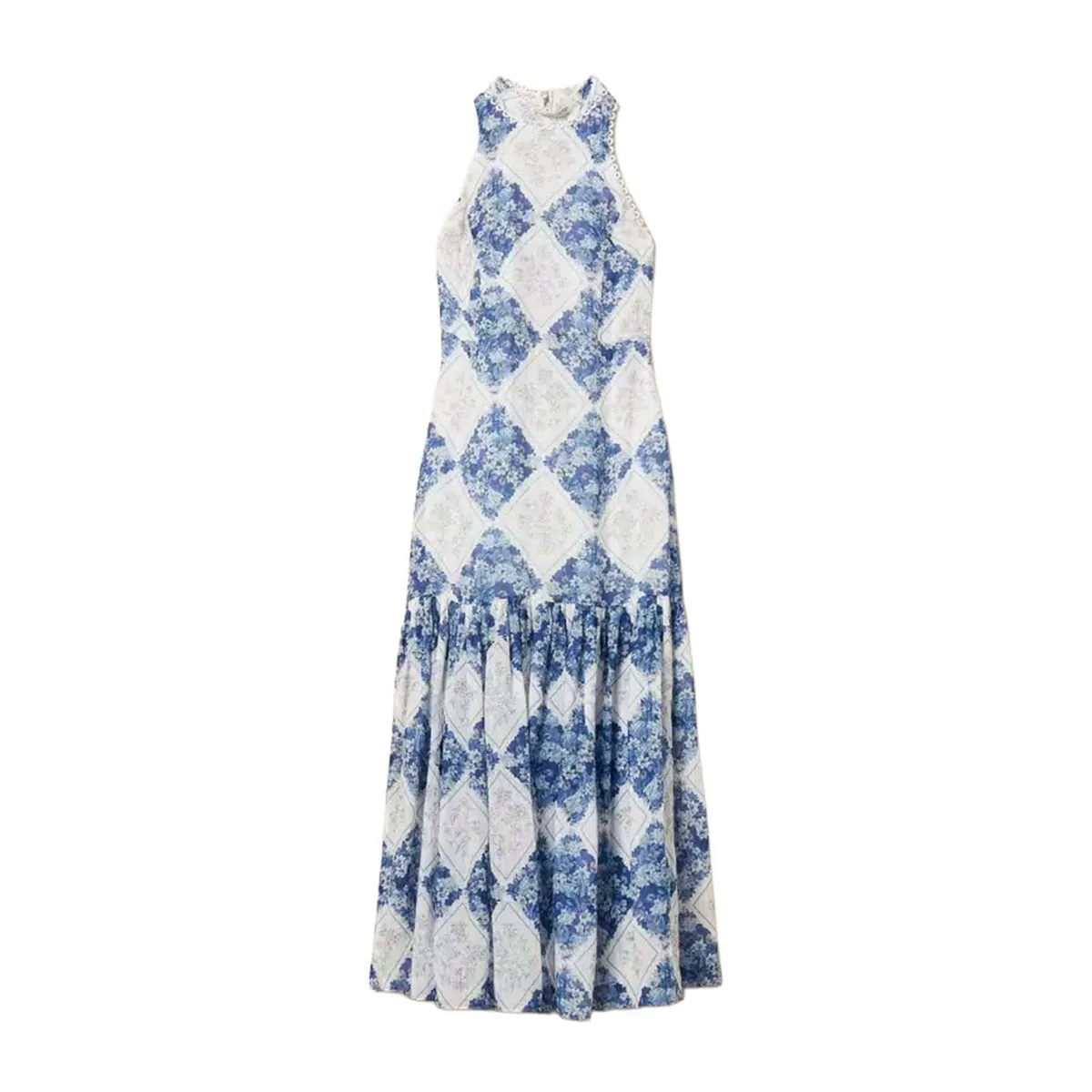Women's long dress with floral print