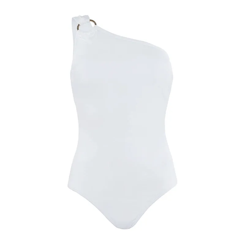 One-shoulder one-piece swimsuit
