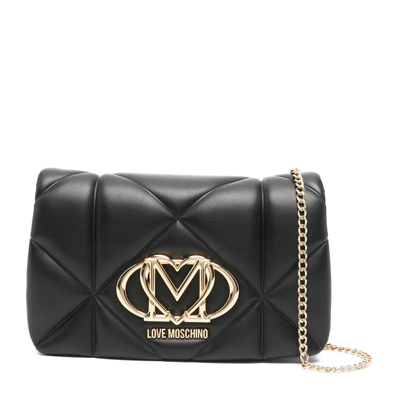 Crossbody bag with metal logo