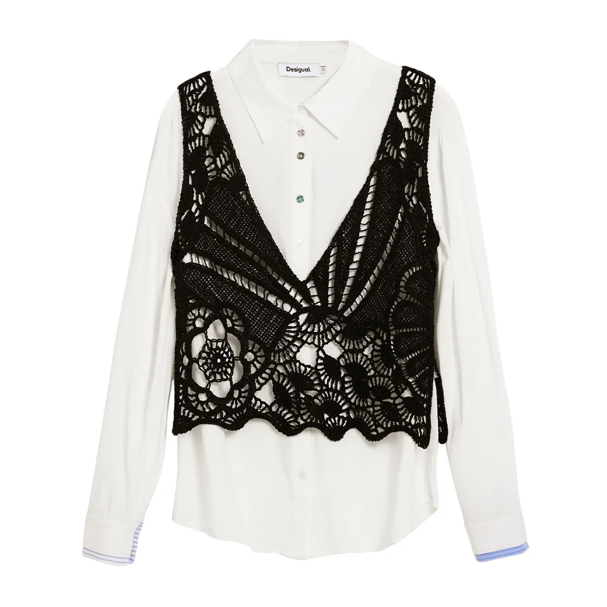 Shirt and knitted vest set