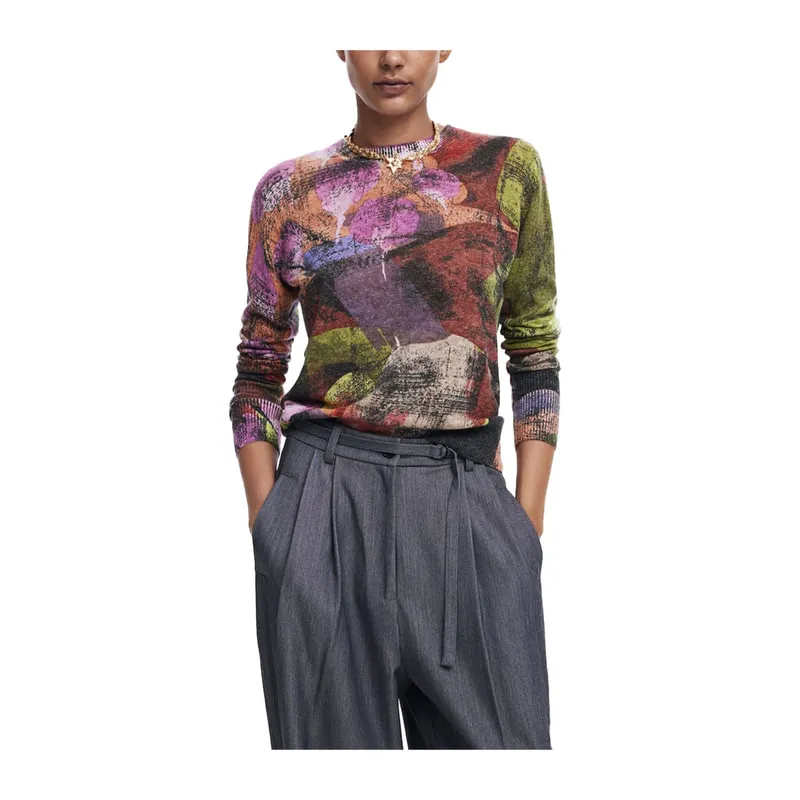 Knitted colorful sweater