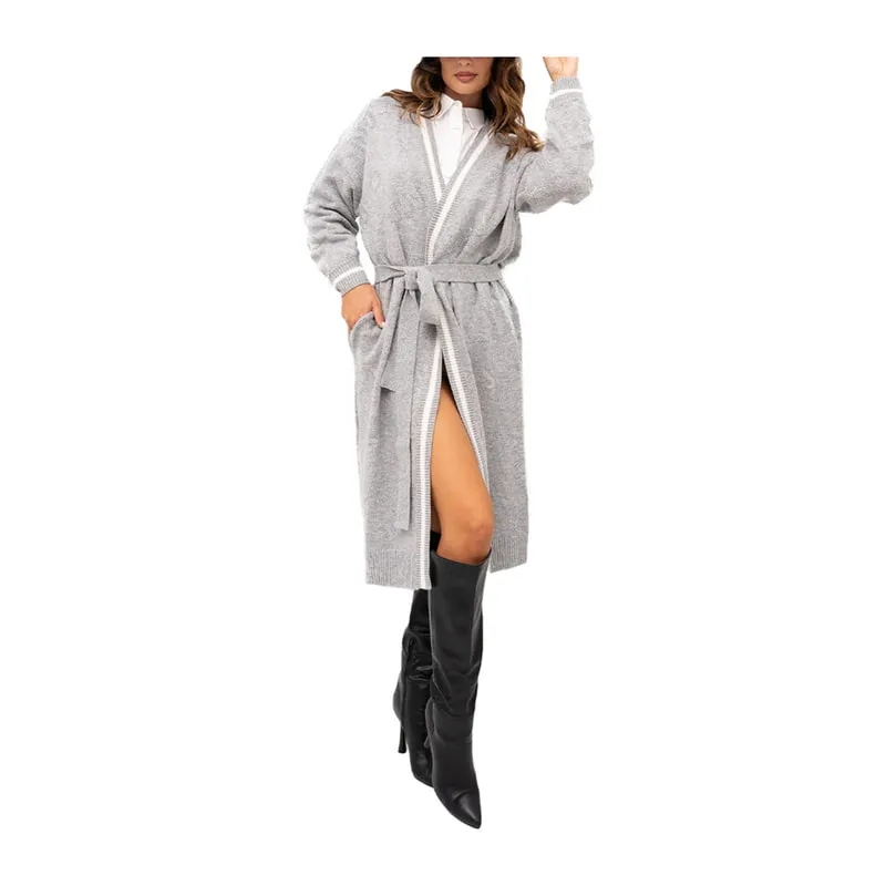 Knitted long cardigan