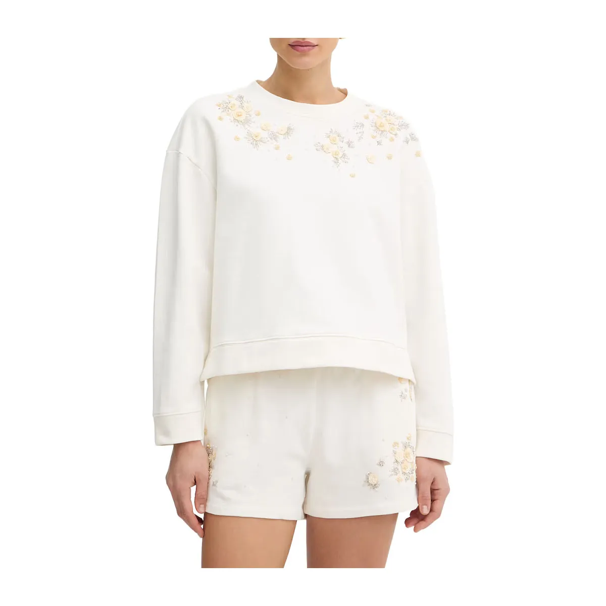 Women's sweatshirt with decorative embroidery