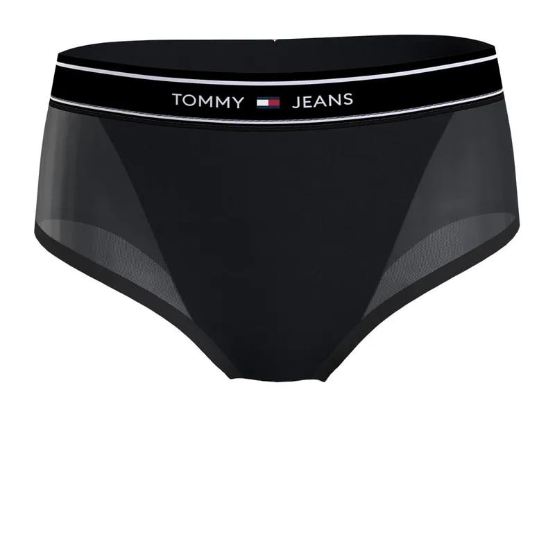 Mesh panel mid rise logo briefs