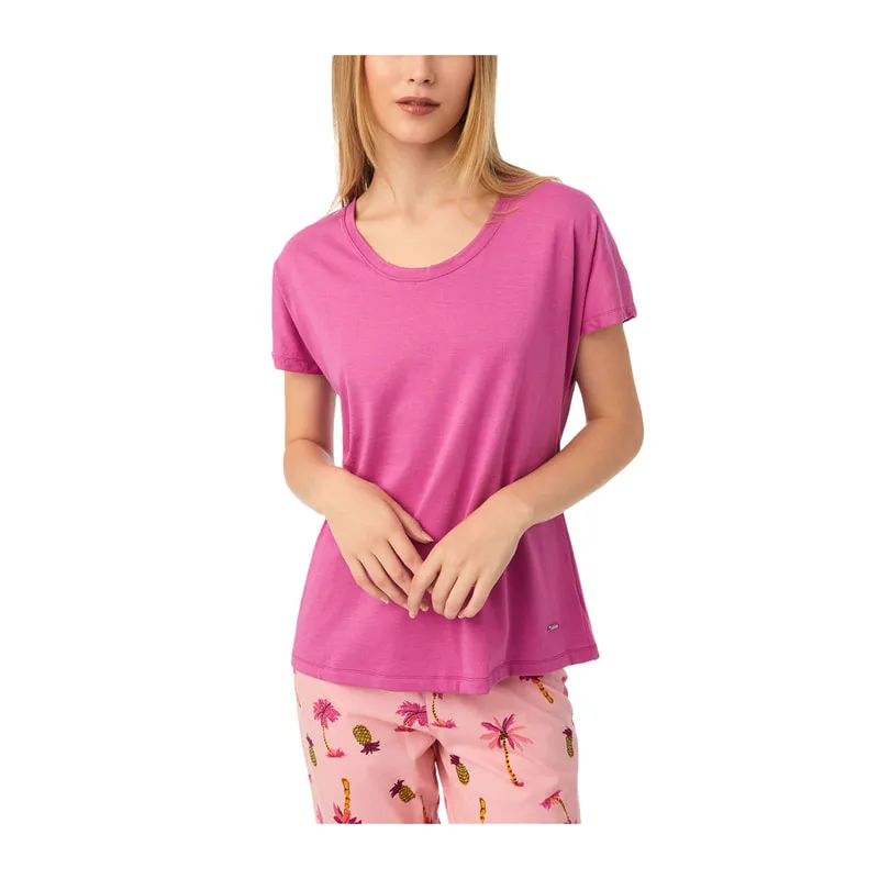 Short-sleeve R-neck pyjama top