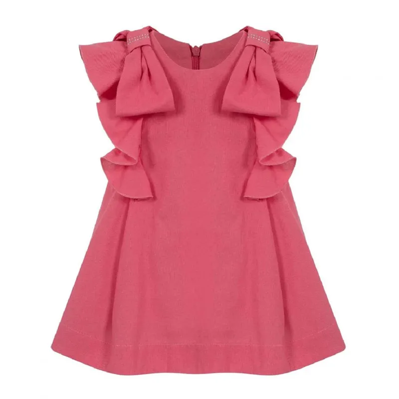 Sleeveless dress with ruffles for girls