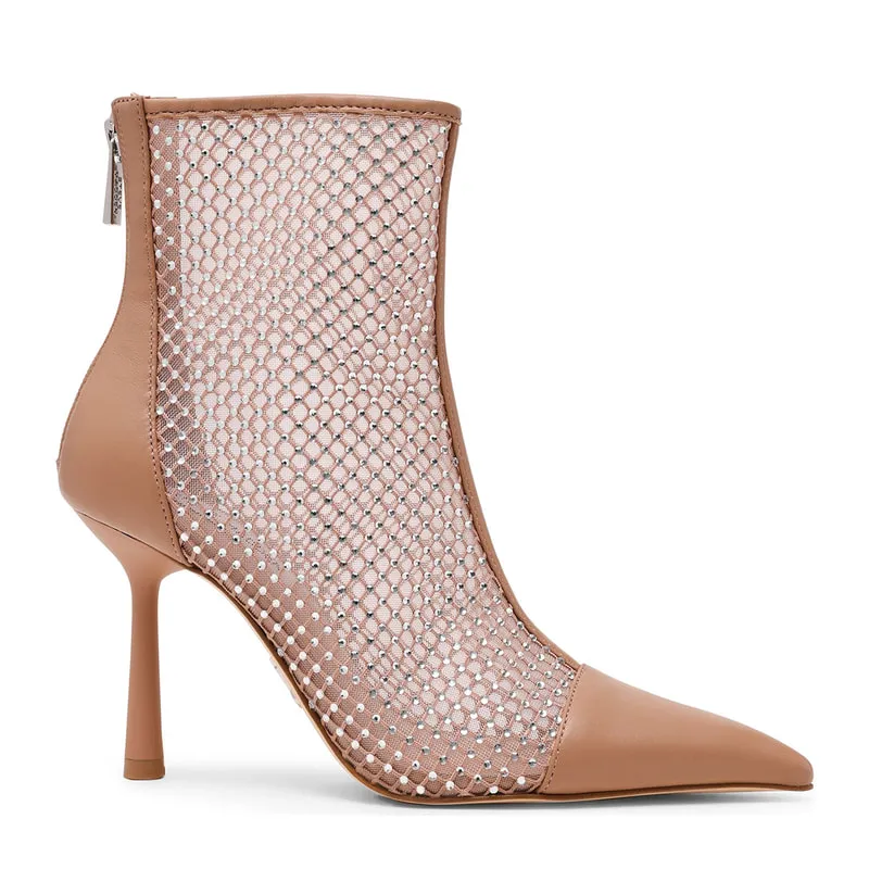 Ankle boots with rhinestones