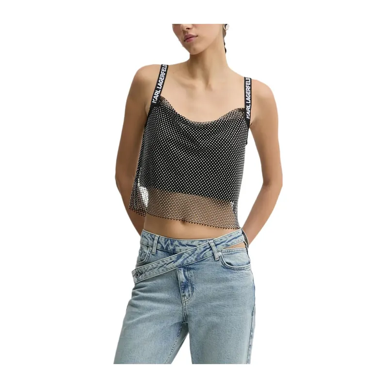 Blouse with rhinestones all over