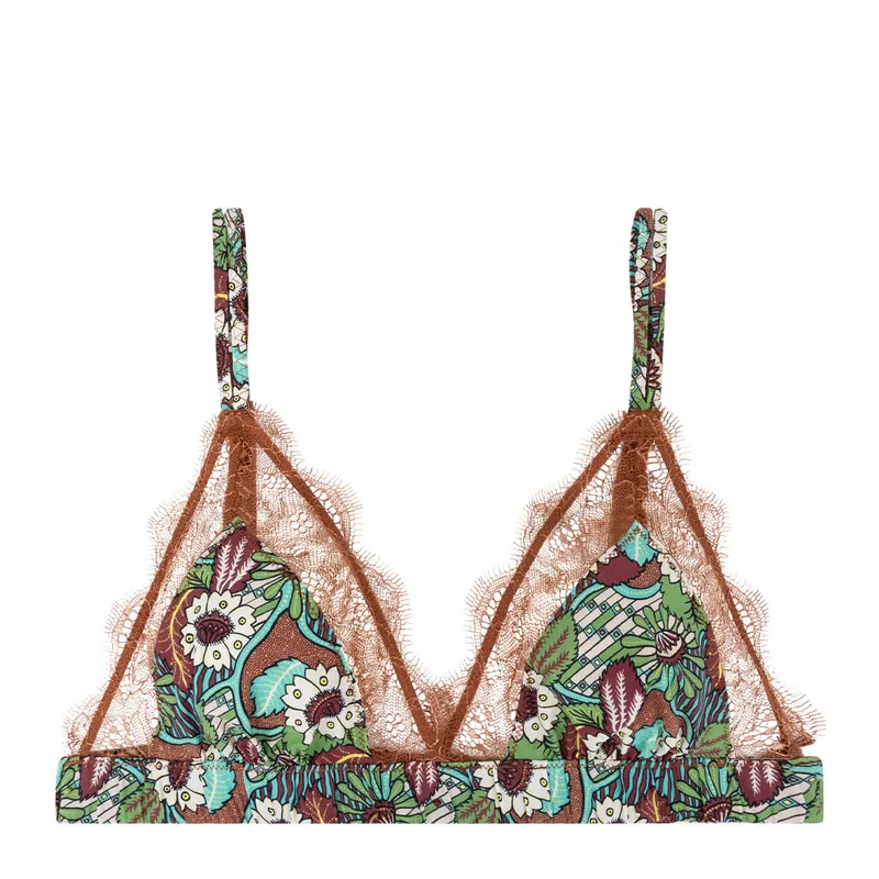 Triangle bra with lace