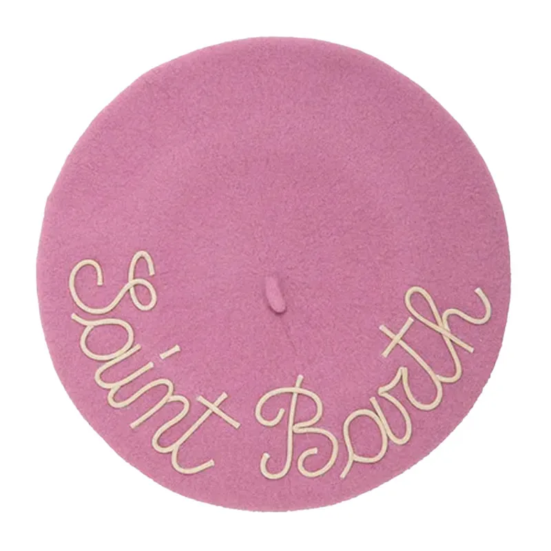 Beret with logo embroidery