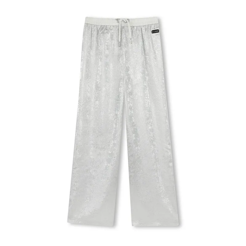 Silver glitter effect trousers