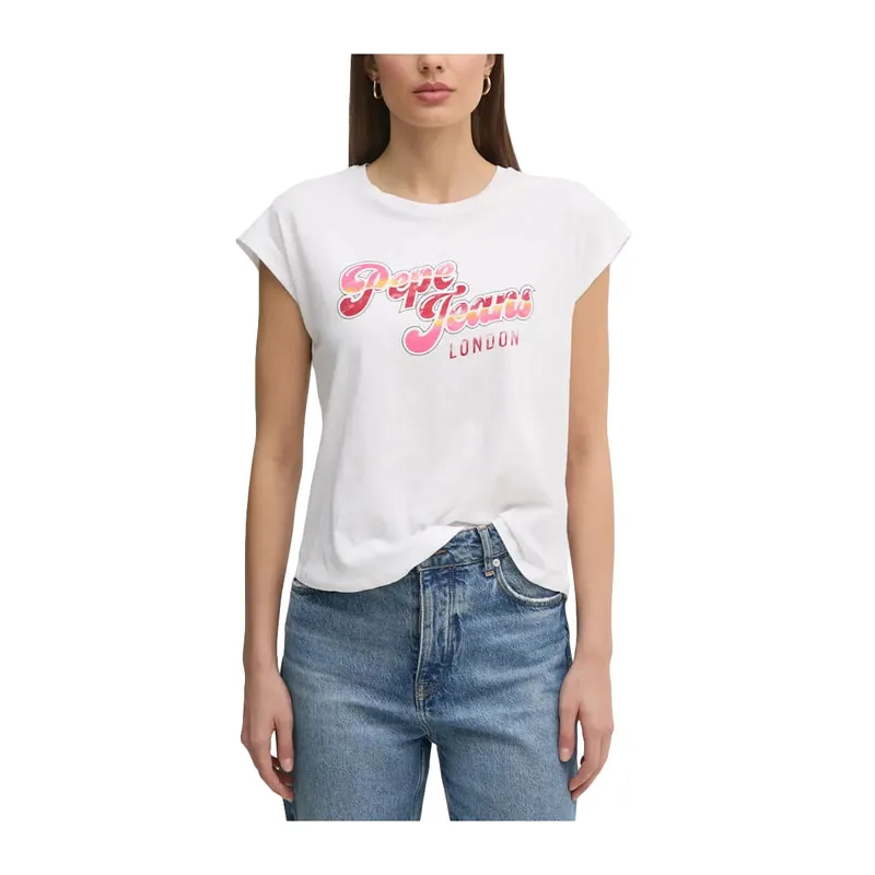 Short-sleeved blouse with print