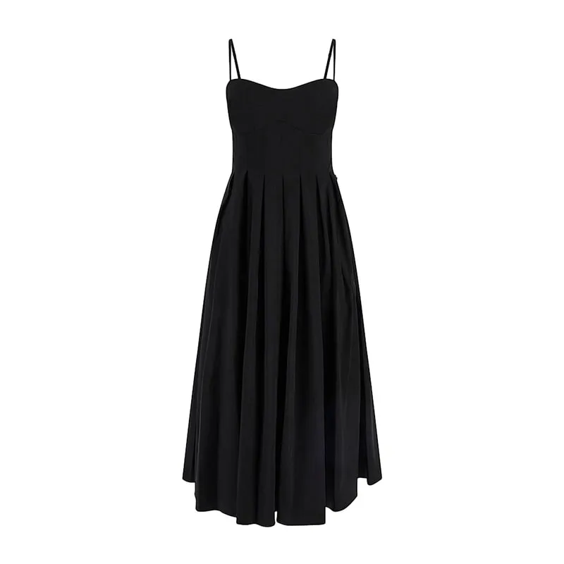 Midi dress with straps