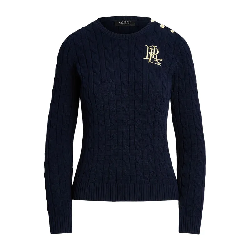 Cotton sweater with buttons on the shoulder