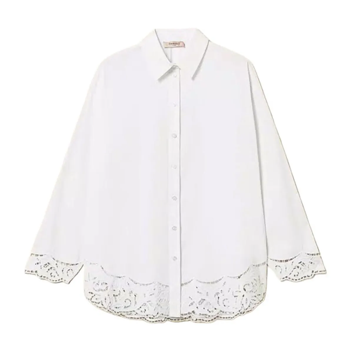 Women's poplin shirt with embroidery