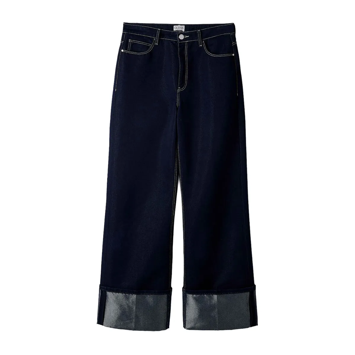 Turn-down collar jeans