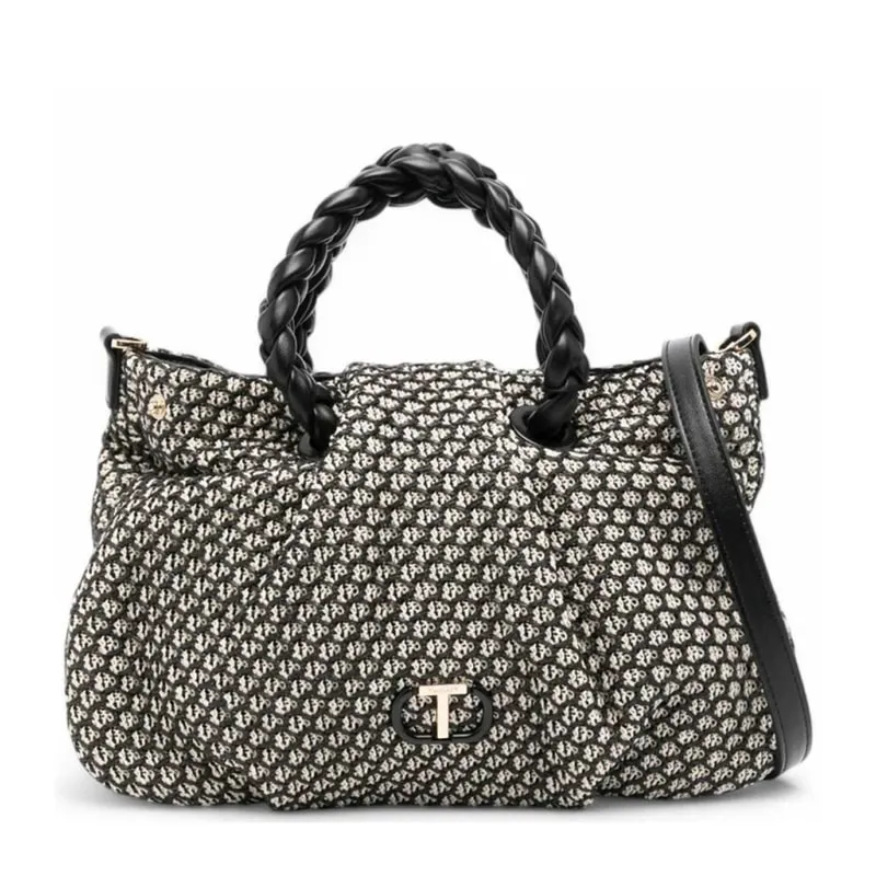 Shoulder bag with metal logo