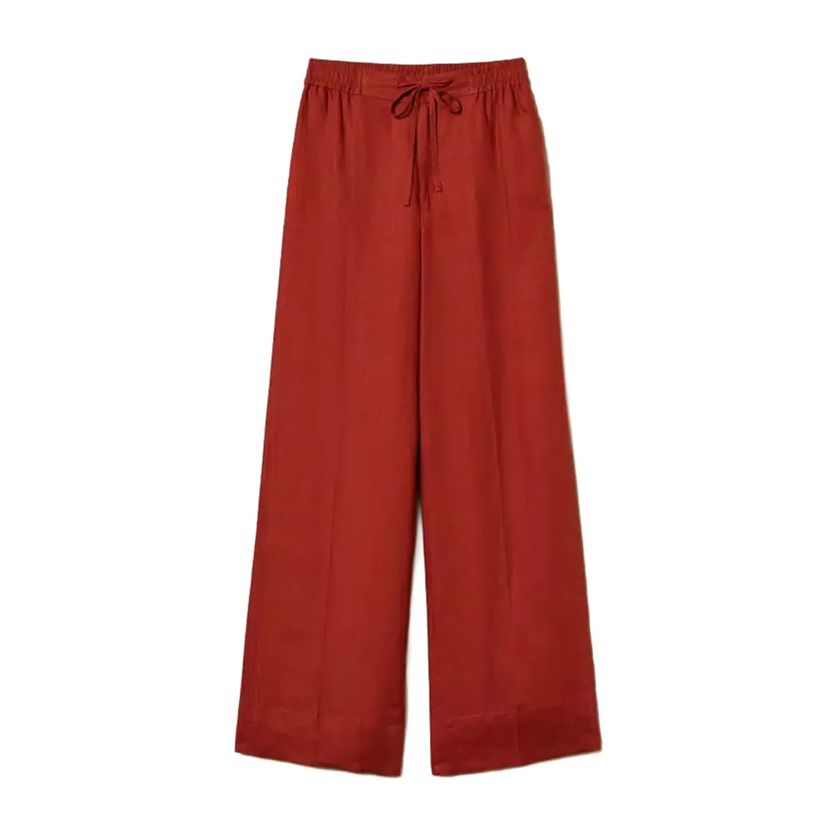 Women's linen pants with embroidered logo