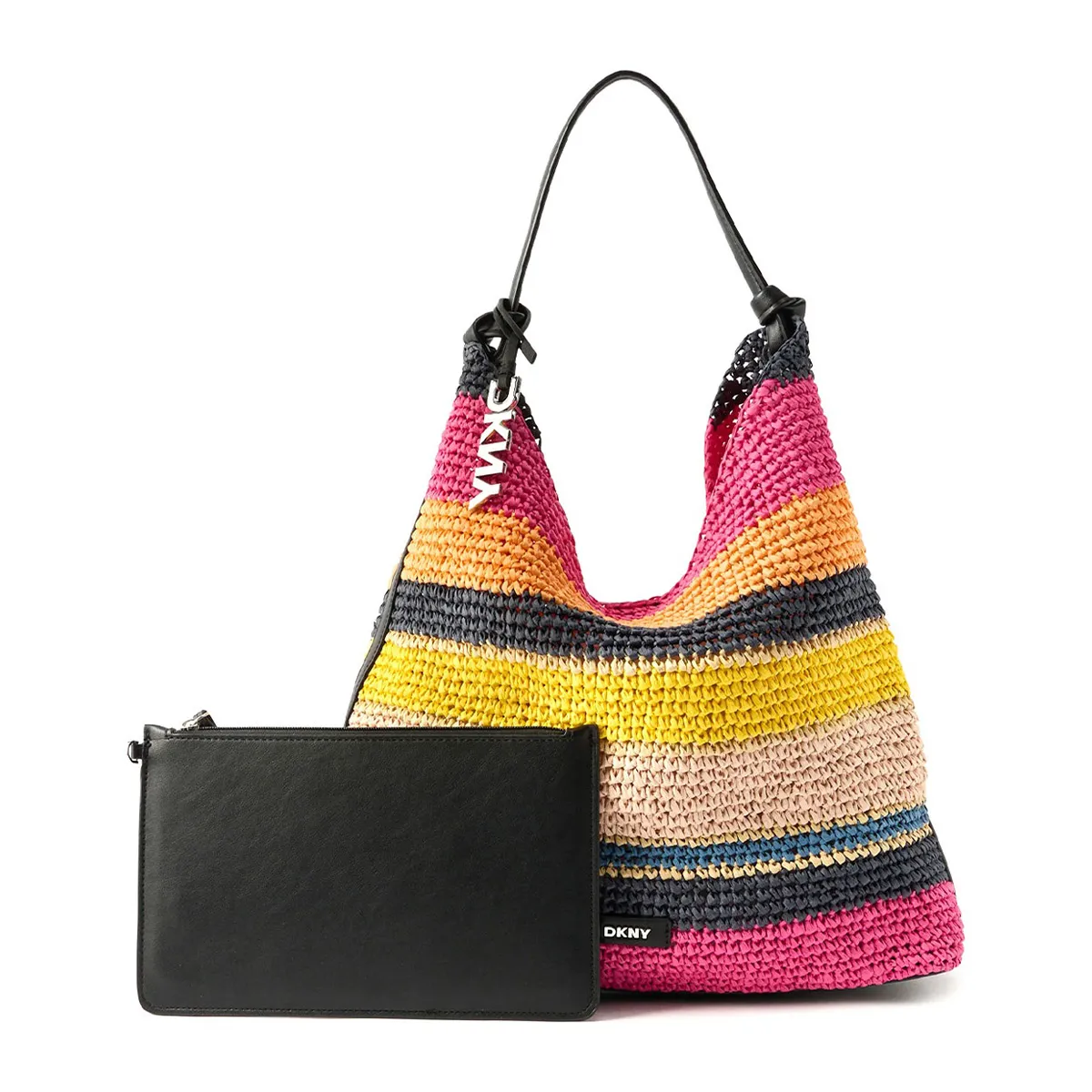 Multicolored wicker bag