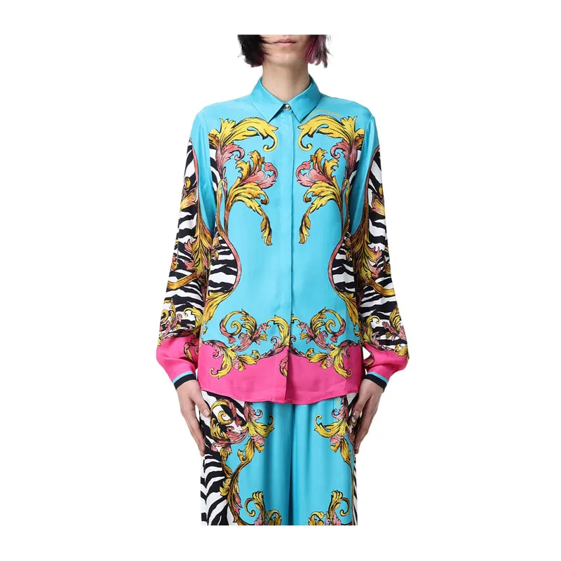 Shirt with zebra stripes and baroque pattern