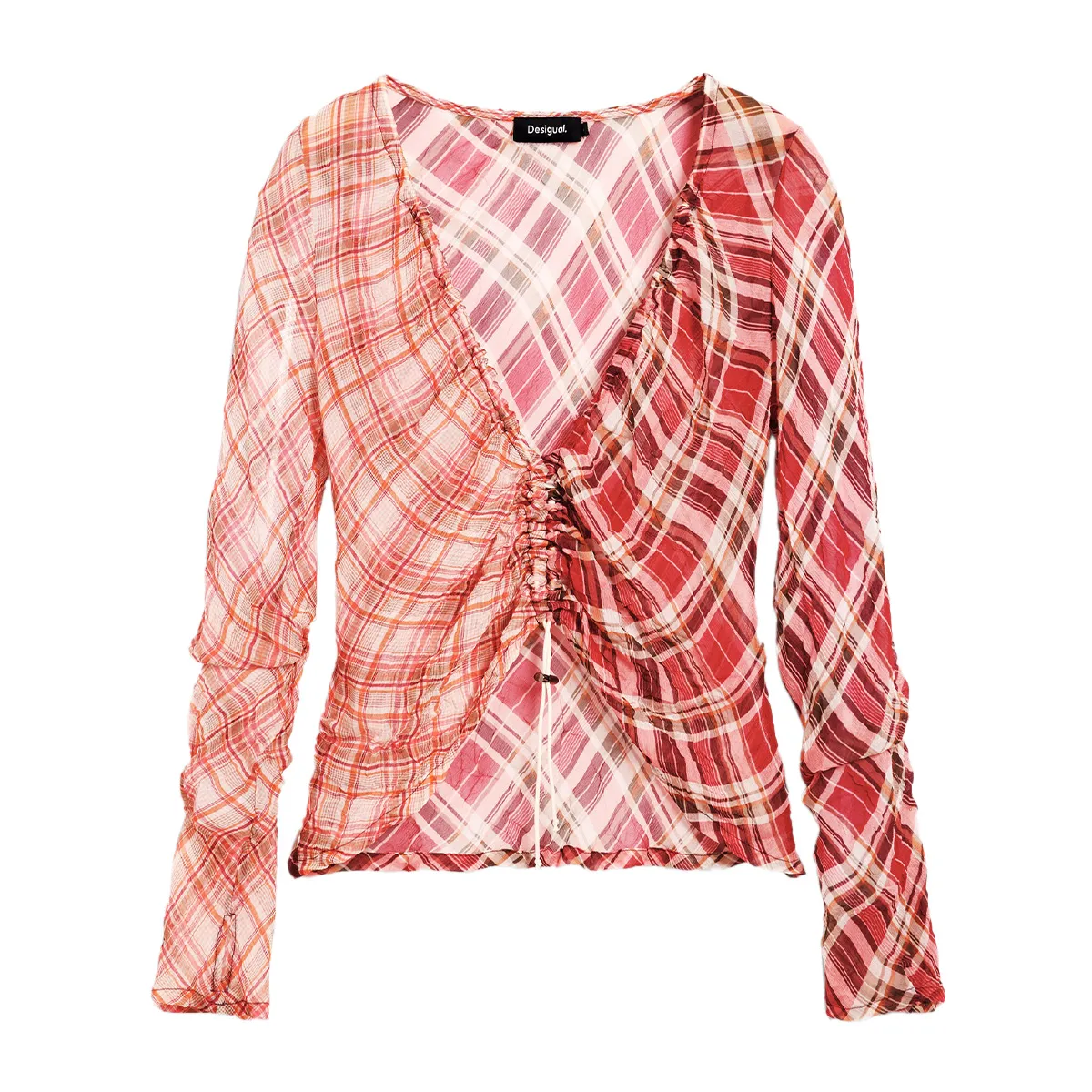 Checked blouse with ruffles