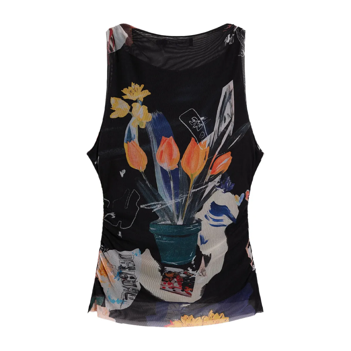 Floral sleeveless blouse