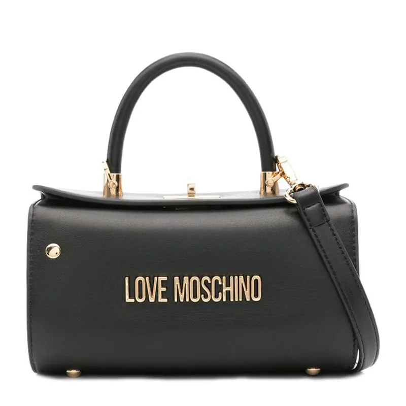 Handbag with metal logo