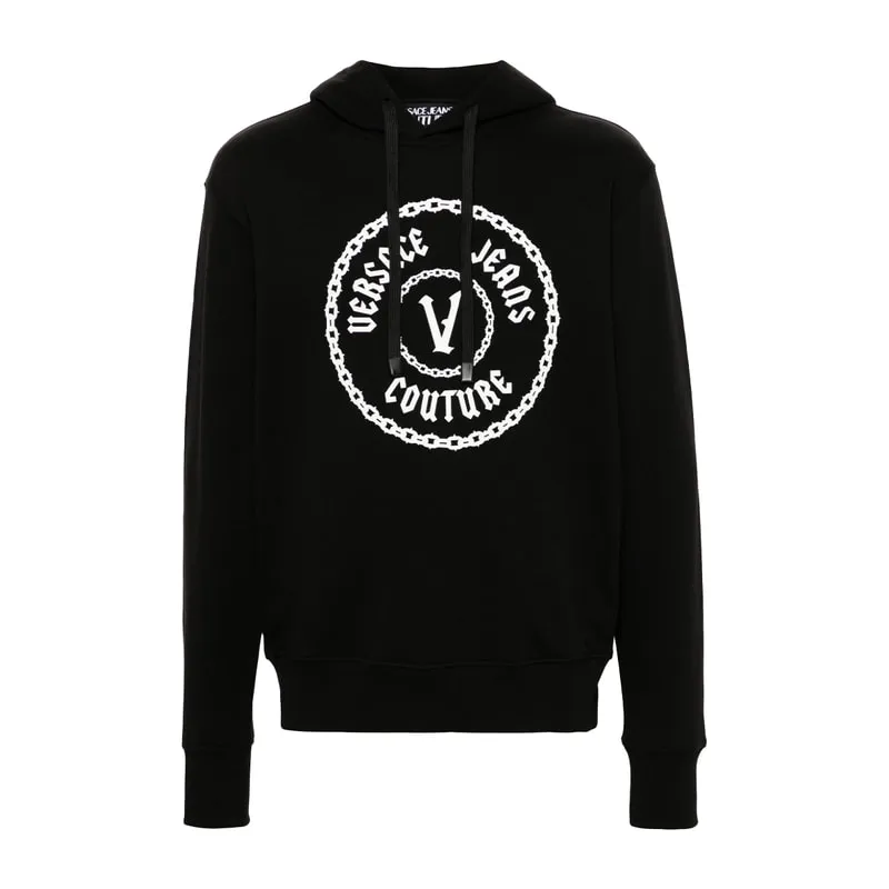 Raised-logo cotton hoodie
