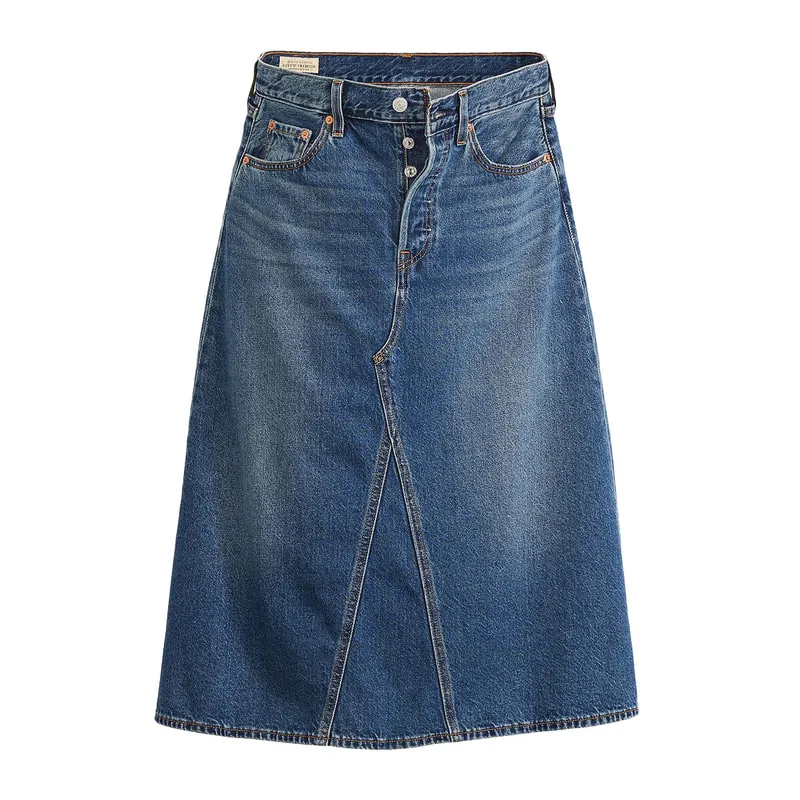 Denim skirt with buttons