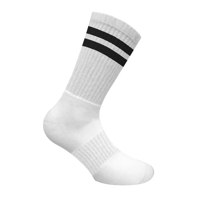 Cotton crew sports socks with stripes