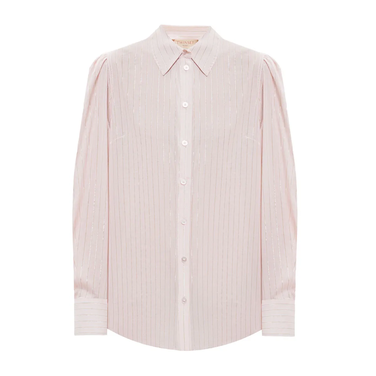 Women's striped poplin shirt
