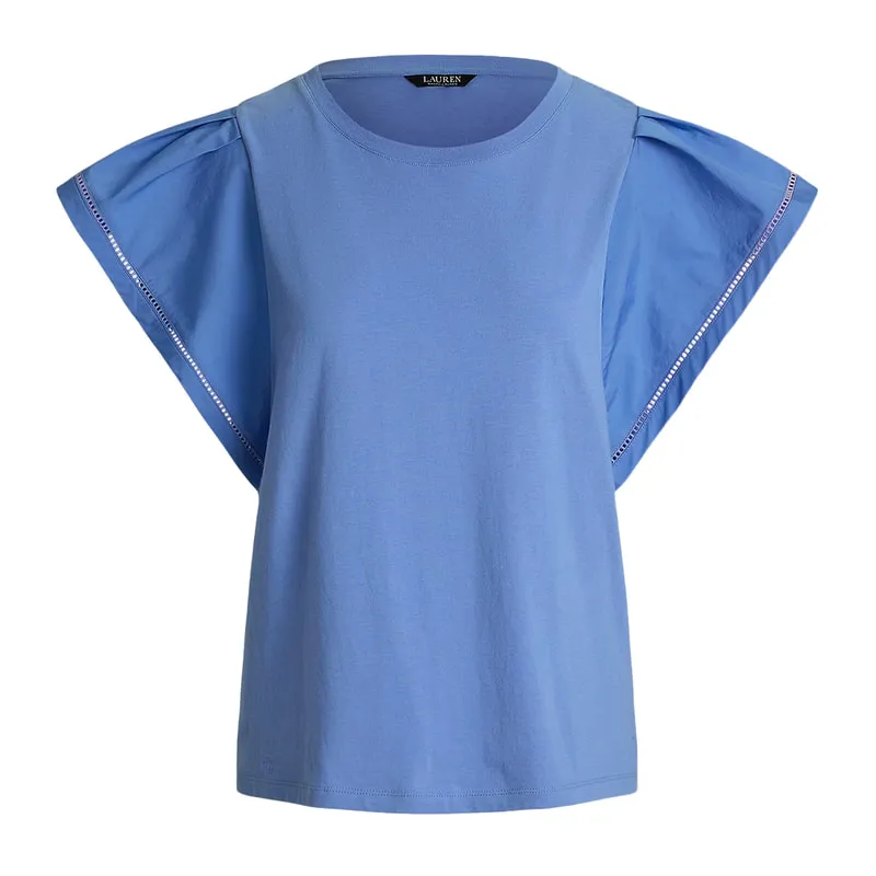 Blouse with special finishing on the sleeves