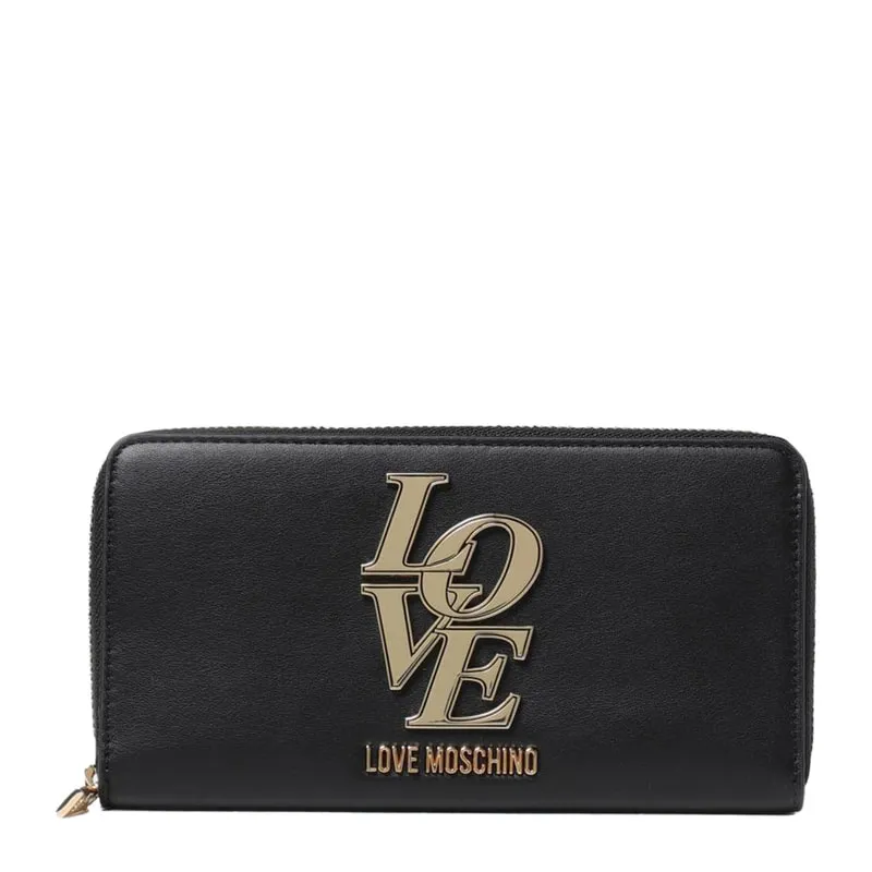 Wallet with metal logo