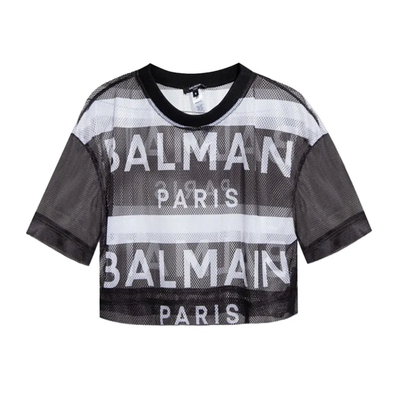 Perforated beach top with logo