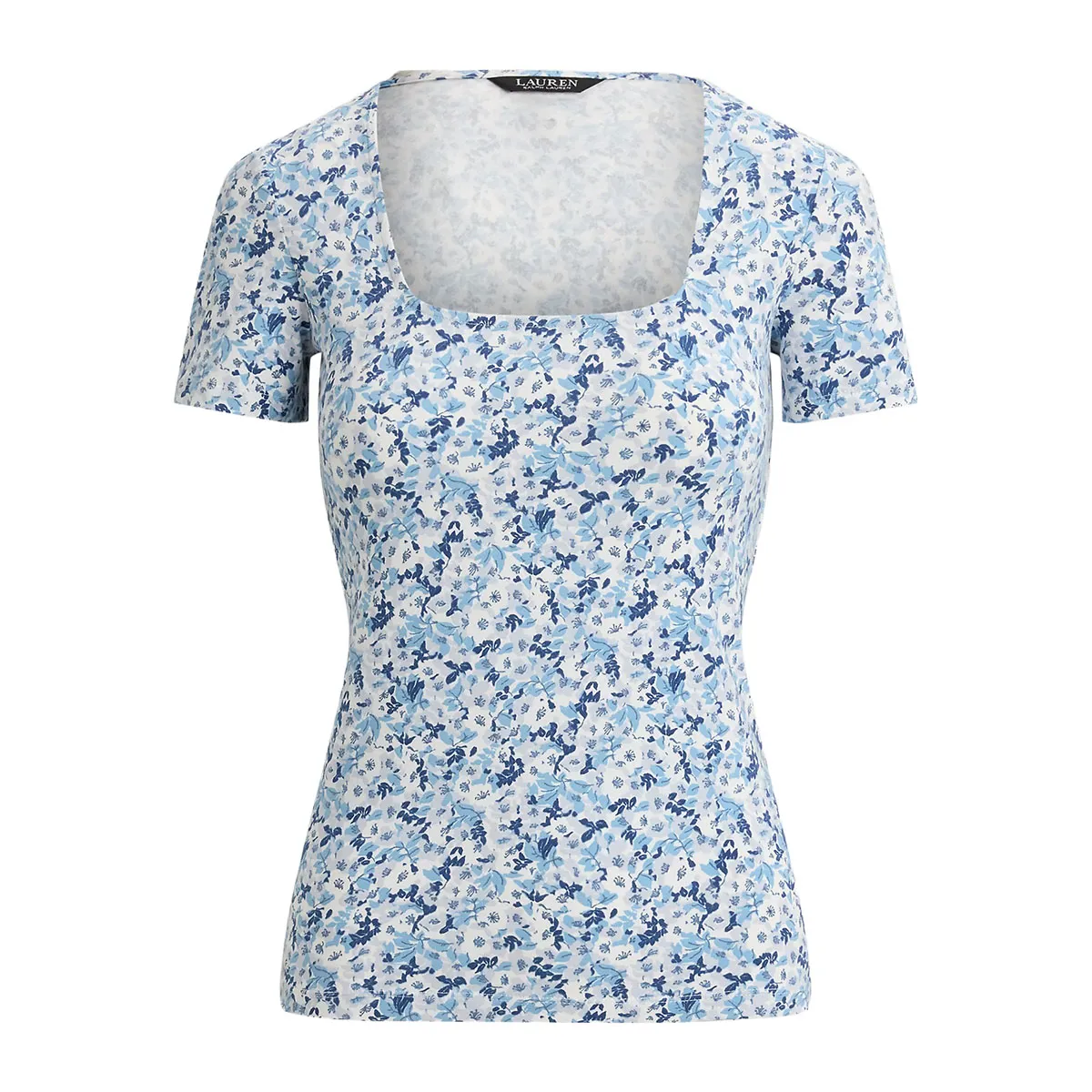 Floral blouse with square neckline