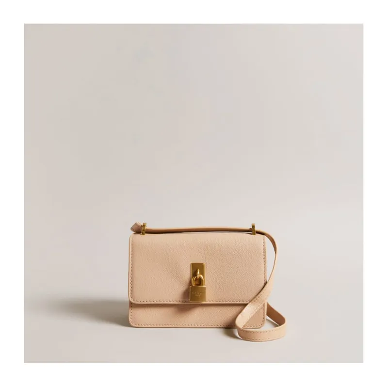 Leather padlock mini shoulder bag
